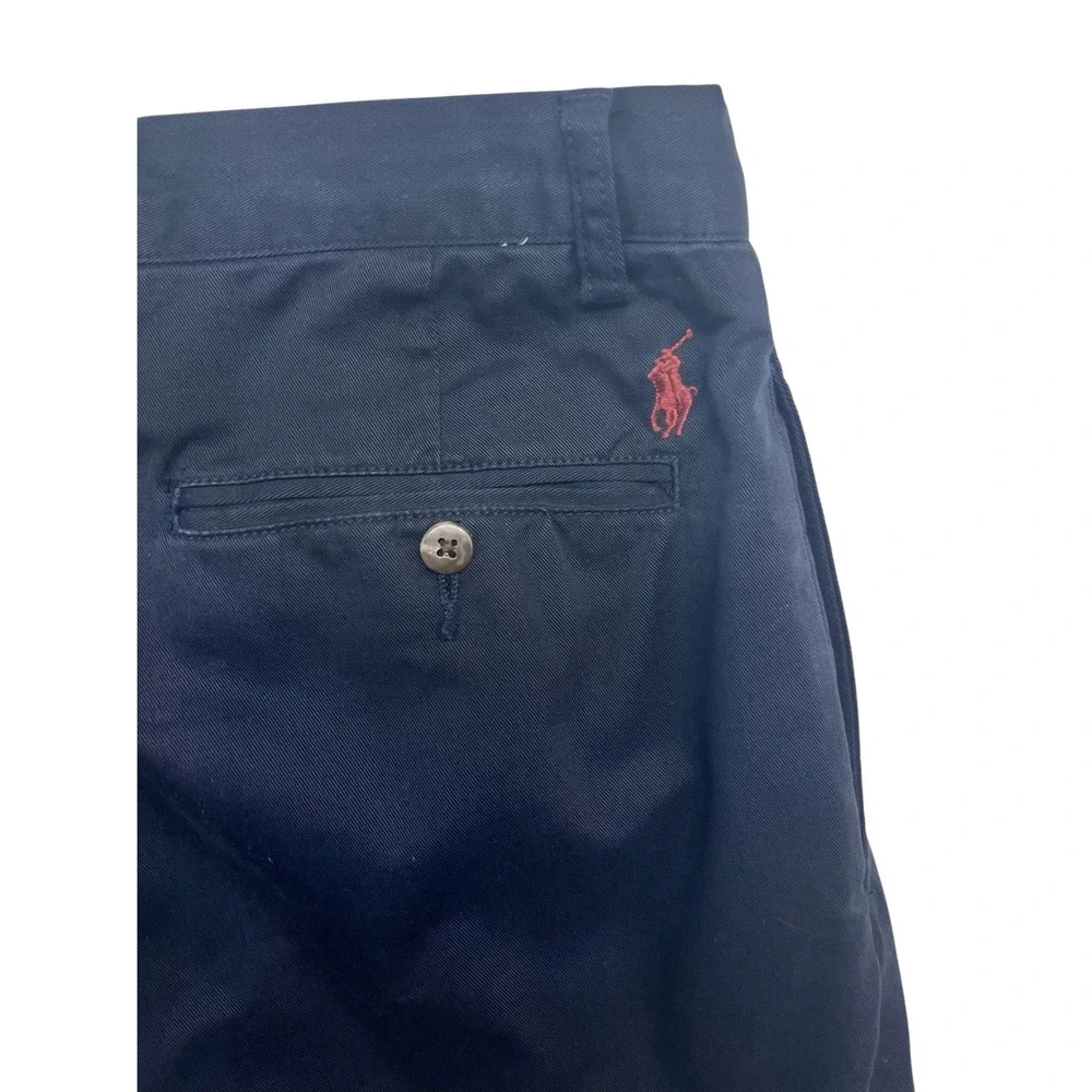 vtg 90s Polo Ralph Lauren 31x30 Navy Blue Ethan Pants Chino Cotton Pleated Mens